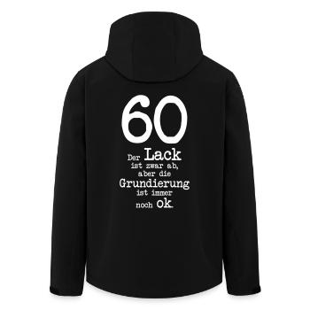 sechzigster Geburtstag - Recycelte Männer Softshell-Jacke von Stanley/Stella - Schwarz - Hinten - AI Model Male 185 light (185cm)