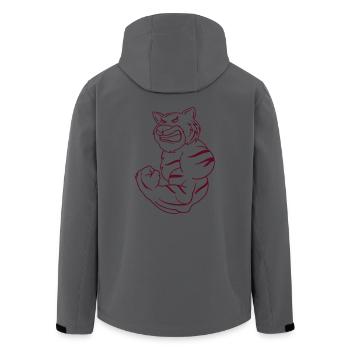tiger comic fitness - Recycelte Männer Softshell-Jacke von Stanley/Stella - Schwarz - Hinten - AI Model Male 185 light (185cm)