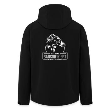 BARSOIFIZIERT Barsoi Hundespruch Hunde Wilsigns - Recycelte Männer Softshell-Jacke von Stanley/Stella - Schwarz - Hinten - AI Model Male 185 light (185cm)