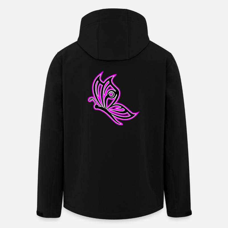 papillon rose - Veste softshell homme en polyester recyclé Stanley/Stella - noir