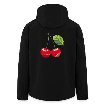 cherry - Men’s Recycled Softshell Jacket by Stanley/Stella - black - Back - AI Model Male 185 light (185cm)