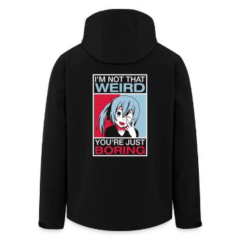 I'm Not That Weird - Recycelte Männer Softshell-Jacke von Stanley/Stella - Schwarz - Hinten - AI Model Male 185 light (185cm)