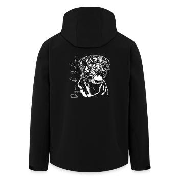 DOGUE DE BORDEAUX Hundeportrait Wilsigns Hunde - Recycelte Männer Softshell-Jacke von Stanley/Stella - Schwarz - Hinten - AI Model Male 185 light (185cm)