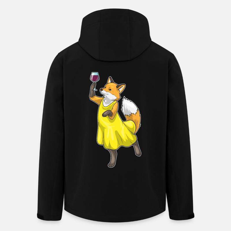 Fuchs Rotwein - Recycelte Männer Softshell-Jacke von Stanley/Stella - Schwarz