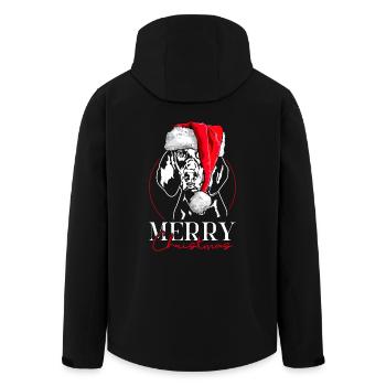 Santa Black and Tan Coonhound Merry Christmas Hund - Recycelte Männer Softshell-Jacke von Stanley/Stella - Schwarz - Hinten - AI Model Male 185 light (185cm)