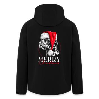 Père Noël Cesky Fousek Joyeux Noël Chiens Wilsigns - Veste softshell homme en polyester recyclé Stanley/Stella - noir - Dos - AI Model Male 185 light (185cm)