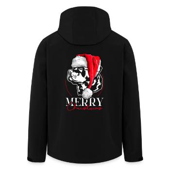 Santa Rottweiler Merry Christmas Dogs Wilsigns - Men’s Recycled Softshell Jacket by Stanley/Stella - black - Back - AI Model Male 185 light (185cm)