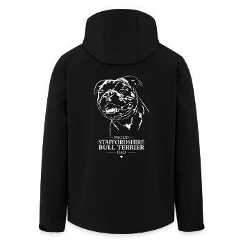 Staffordshire Bull Terrier Papa Chiens Chien Wilsigns - Veste softshell homme en polyester recyclé Stanley/Stella - noir - Dos - AI Model Male 185 light (185cm)