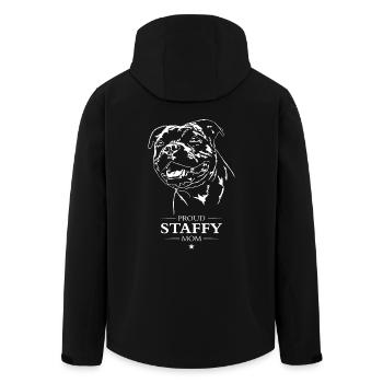 Staffy Mom Staffordshire Bull Terrier Dog Wilsigns - Men’s Recycled Softshell Jacket by Stanley/Stella - black - Back - AI Model Male 185 light (185cm)
