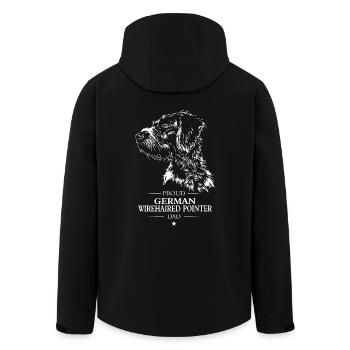 German Wirehaired Pointer Dad Hunde Hund Wilsigns - Recycelte Männer Softshell-Jacke von Stanley/Stella - Schwarz - Hinten - AI Model Male 185 light (185cm)