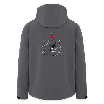 Ich liebe Delphine - ich liebe Delphine - Dauphins - Recycelte Männer Softshell-Jacke von Stanley/Stella - Schwarz - Hinten - AI Model Male 185 light (185cm)