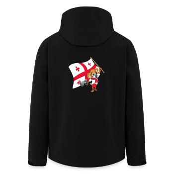 Georgia fan dog - Men’s Recycled Softshell Jacket by Stanley/Stella - black - Back - AI Model Male 185 light (185cm)
