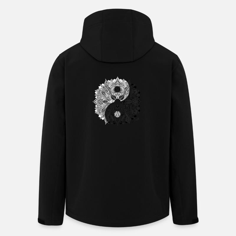 Mandala Yin Yang - Veste softshell homme en polyester recyclé Stanley/Stella - noir
