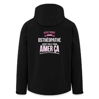 Osthéopathe douée folle cadeau femme - Veste softshell homme en polyester recyclé Stanley/Stella - noir - Dos - AI Model Male 185 light (185cm)