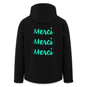 MERCI. MERCI MAÎTRESSE. CADEAU MAÎTRESSE. VACANCES - Veste softshell homme en polyester recyclé Stanley/Stella - noir - Dos - AI Model Male 185 light (185cm)