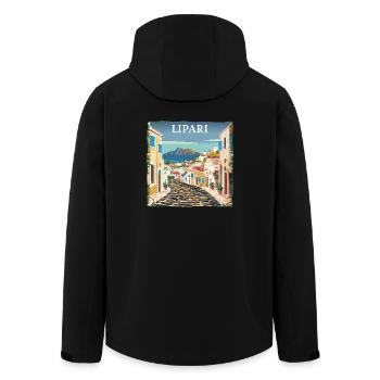 Lipari Italien: Traumstrand Sommerurlaub - Recycelte Männer Softshell-Jacke von Stanley/Stella - Schwarz - Hinten - AI Model Male 185 light (185cm)