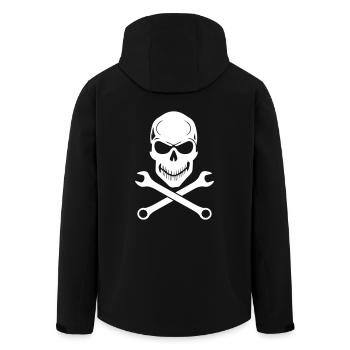 Car Tuning / Car & Bike Wrench - Skull - Men’s Recycled Softshell Jacket by Stanley/Stella - black - Back - AI Model Male 185 light (185cm)