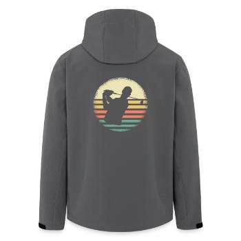 Golfeur Retro Sunset Design - Veste softshell homme en polyester recyclé Stanley/Stella - charbon - Dos - AI Model Male 185 light (185cm)