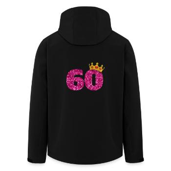 Glitter 1960 60 Jahre Geburtstag Pailletten Krone - Recycelte Männer Softshell-Jacke von Stanley/Stella - Schwarz - Hinten - AI Model Male 185 light (185cm)
