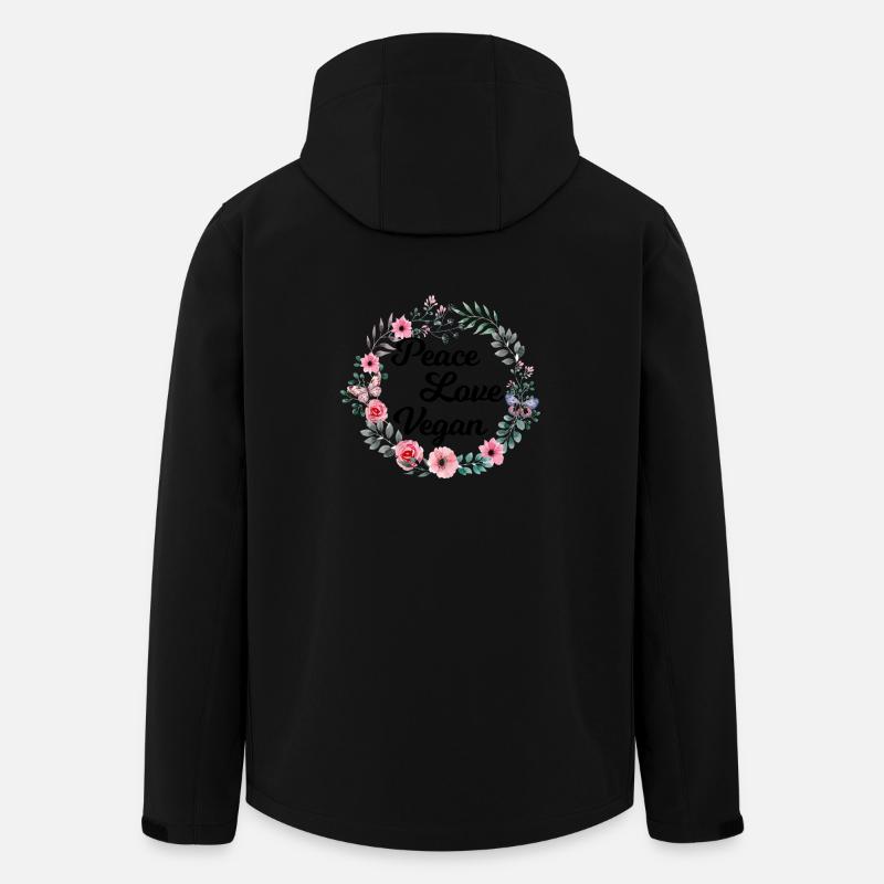 Peace Love Vegan - Recycelte Männer Softshell-Jacke von Stanley/Stella - Schwarz
