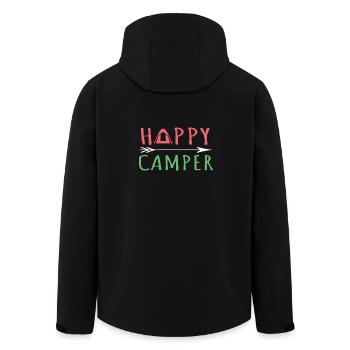 happy camper - Arrow Happy Camper TShirt Camping - Recycelte Männer Softshell-Jacke von Stanley/Stella - Schwarz - Hinten - AI Model Male 185 light (185cm)