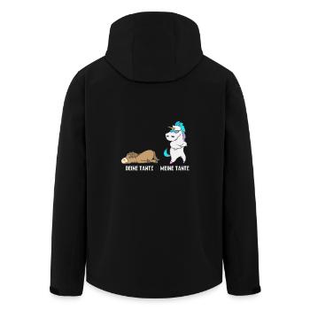 Einhorn Pferd Deine Tante Meine Tante Geschenk DE - Recycelte Männer Softshell-Jacke von Stanley/Stella - Schwarz - Hinten - AI Model Male 185 light (185cm)