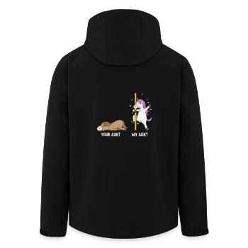 Einhorn Pferd Deine Tante Meine Tante Geschenk EN - Recycelte Männer Softshell-Jacke von Stanley/Stella - Schwarz - Hinten - AI Model Male 185 light (185cm)