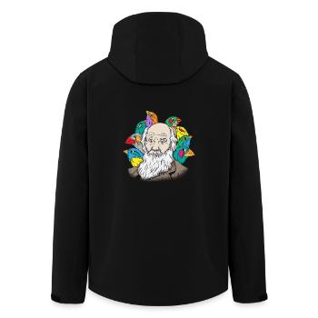 Charles Darwin Portrait Geschenk Evolution - Recycelte Männer Softshell-Jacke von Stanley/Stella - Schwarz - Hinten - AI Model Male 185 light (185cm)