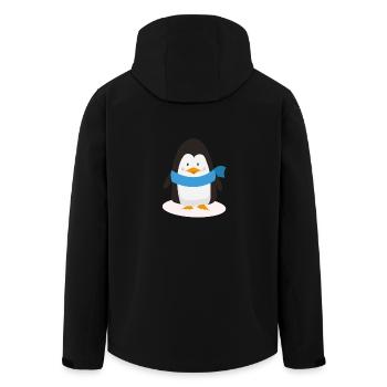 Cute penguin - cute motive - children's gift - Men’s Recycled Softshell Jacket by Stanley/Stella - black - Back - AI Model Male 185 light (185cm)