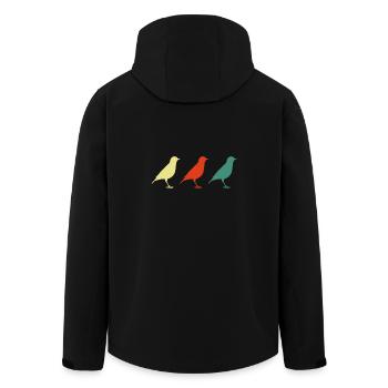 Oiseau volonde oiseau chemise - Veste softshell homme en polyester recyclé Stanley/Stella - noir - Dos - AI Model Male 185 light (185cm)