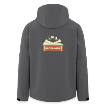Funny Reading Gift I'm A Bookaholic Book Lover - Men’s Recycled Softshell Jacket by Stanley/Stella - black - Back - AI Model Male 185 light (185cm)
