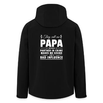 They call me Dad Gift Father's Day Funny Father - Men’s Recycled Softshell Jacket by Stanley/Stella - black - Back - AI Model Male 185 light (185cm)
