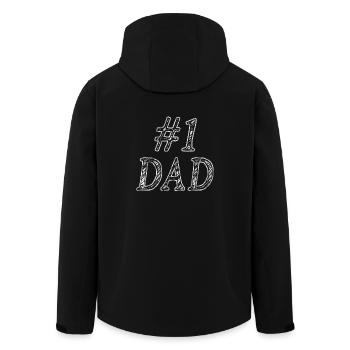 #1 Dad Geschenk Vatertag Papa Vater shirt - Recycelte Männer Softshell-Jacke von Stanley/Stella - Schwarz - Hinten - AI Model Male 185 light (185cm)