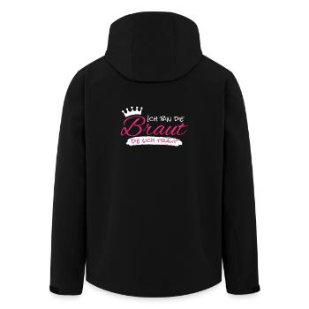 Braut Die Sich Traut Junggesellenabschied Heiraten - Recycelte Männer Softshell-Jacke von Stanley/Stella - Schwarz - Hinten - AI Model Male 185 light (185cm)