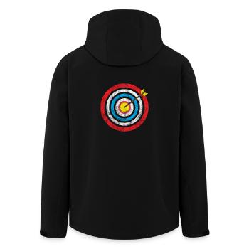 Gift archer target arrow shirt - Men’s Recycled Softshell Jacket by Stanley/Stella - black - Back - AI Model Male 185 light (185cm)