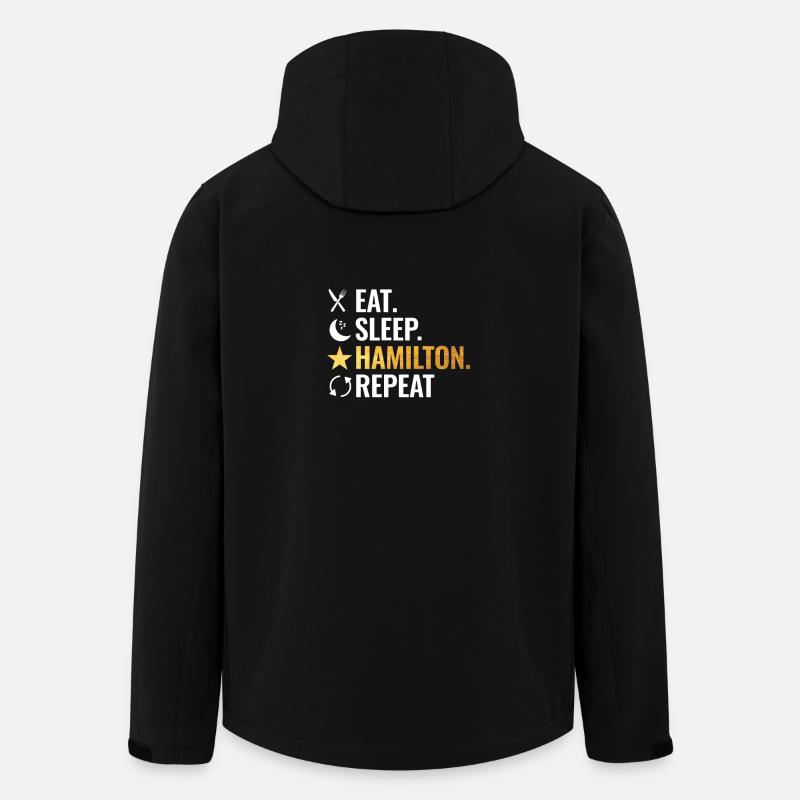 Eat Sleep Hamilton Repeat - Men’s Recycled Softshell Jacket by Stanley/Stella - black