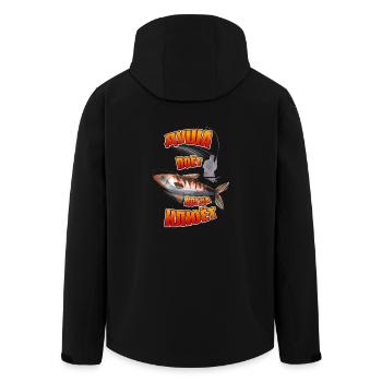 Angler fishing Russian Ribalka gift Рыбалка Ru - Men’s Recycled Softshell Jacket by Stanley/Stella - black - Back - AI Model Male 185 light (185cm)