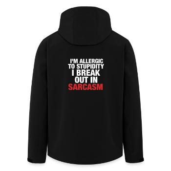 Sarcasm - Men’s Recycled Softshell Jacket by Stanley/Stella - black - Back - AI Model Male 185 light (185cm)