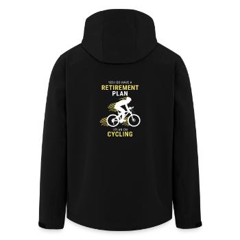 Ruhestand Fahrrad - Recycelte Männer Softshell-Jacke von Stanley/Stella - Schwarz - Hinten - AI Model Male 185 light (185cm)