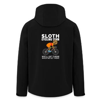 Sloth Cycling Team - Men’s Recycled Softshell Jacket by Stanley/Stella - black - Back - AI Model Male 185 light (185cm)