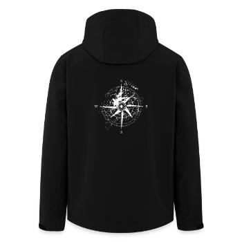 Itinéraire Cardinal Carte Carte du monde Boussole - Veste softshell homme en polyester recyclé Stanley/Stella - noir - Dos - AI Model Male 185 light (185cm)