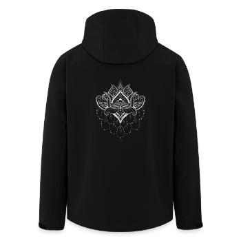 Lotus flower lotus flower gift spirituality yoga - Men’s Recycled Softshell Jacket by Stanley/Stella - black - Back - AI Model Male 185 light (185cm)