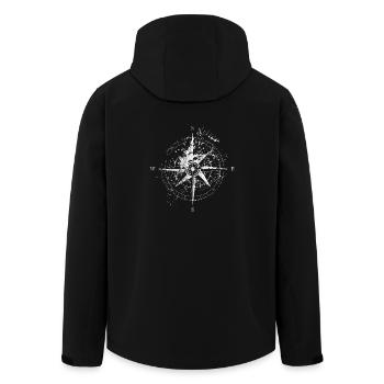 Itinéraire Cardinal Carte Carte du monde Boussole - Veste softshell homme en polyester recyclé Stanley/Stella - noir - Dos - AI Model Male 185 light (185cm)