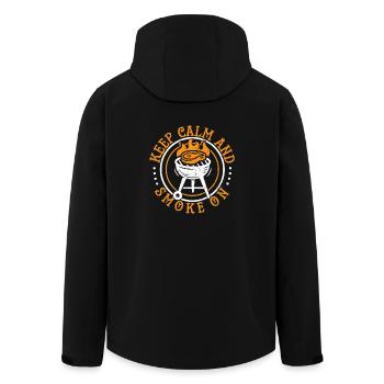 Keep calm and smoke on - Recycelte Männer Softshell-Jacke von Stanley/Stella - Schwarz - Hinten - AI Model Male 185 light (185cm)