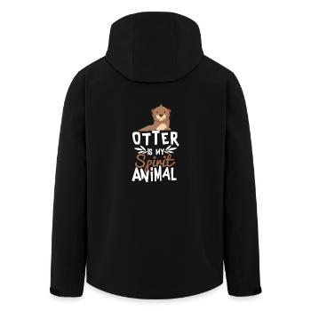 Otter ist mein Geist-Tier-niedliches T-Shirt - Recycelte Männer Softshell-Jacke von Stanley/Stella - Schwarz - Hinten - AI Model Male 185 light (185cm)