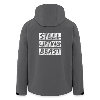 Steel Lifting Beast entraînement Gym - Veste softshell homme en polyester recyclé Stanley/Stella - charbon - Dos - AI Model Male 185 light (185cm)