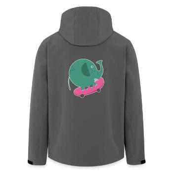 Skater Elefant - Recycelte Männer Softshell-Jacke von Stanley/Stella - Schwarz - Hinten - AI Model Male 185 light (185cm)