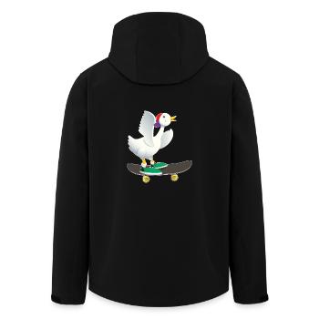 Skater Ente - Recycelte Männer Softshell-Jacke von Stanley/Stella - Schwarz - Hinten - AI Model Male 185 light (185cm)