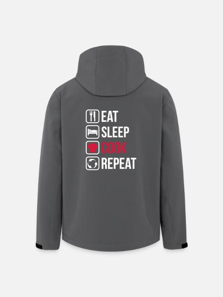 Eat Sleep Cook Repeat - Men’s Recycled Softshell Jacket by Stanley/Stella - black