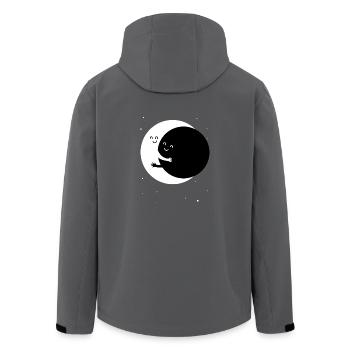 Der Mond und sein bester Freund - Recycelte Männer Softshell-Jacke von Stanley/Stella - Schwarz - Hinten - AI Model Male 185 light (185cm)